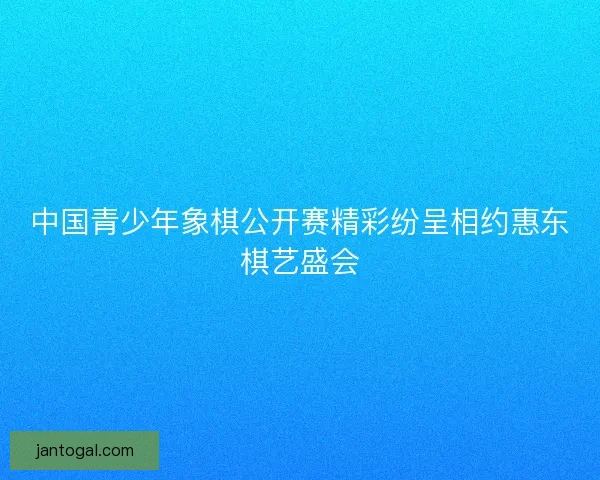 中国青少年象棋公开赛精彩纷呈相约惠东棋艺盛会